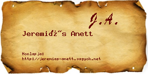 Jeremiás Anett névjegykártya
