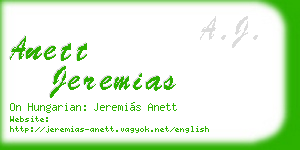 anett jeremias business card