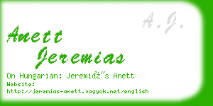 anett jeremias business card